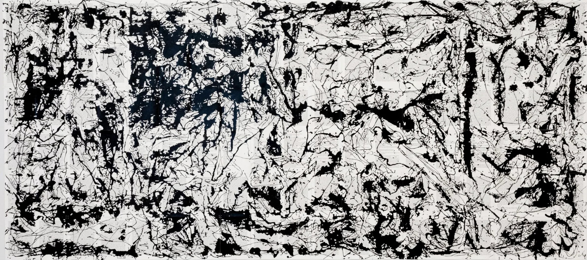 Abstract black-and-white painting