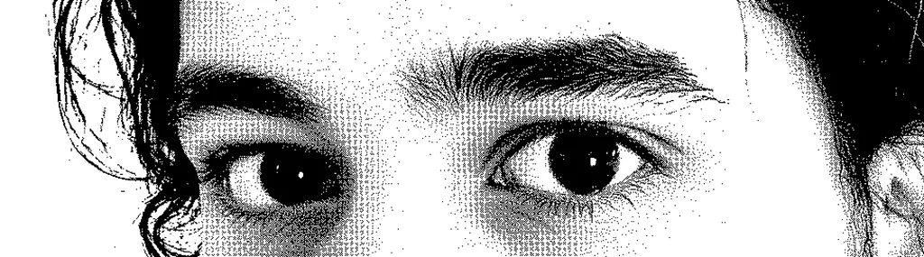 dithering of my face, black and white of my face