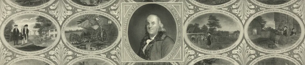 a cropped version of poor richard almanacks illustrated, an illustrated version of benjamin frankling 
